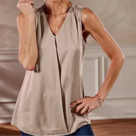Soft Surroundings Dusty Cedar Pink Hideaway Tank Top Modal Size L - Picture 1 of 1